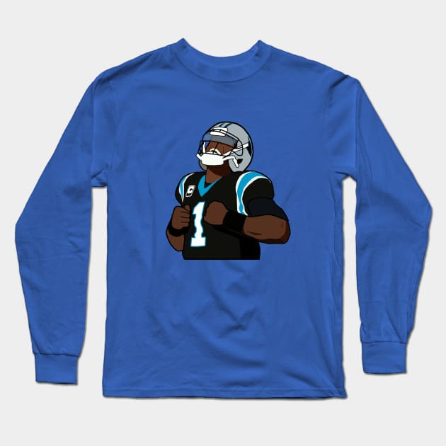 Cam Newton Touchdown Celebration Carolina Panthers NFL Long Sleeve T-Shirt by xavierjfong